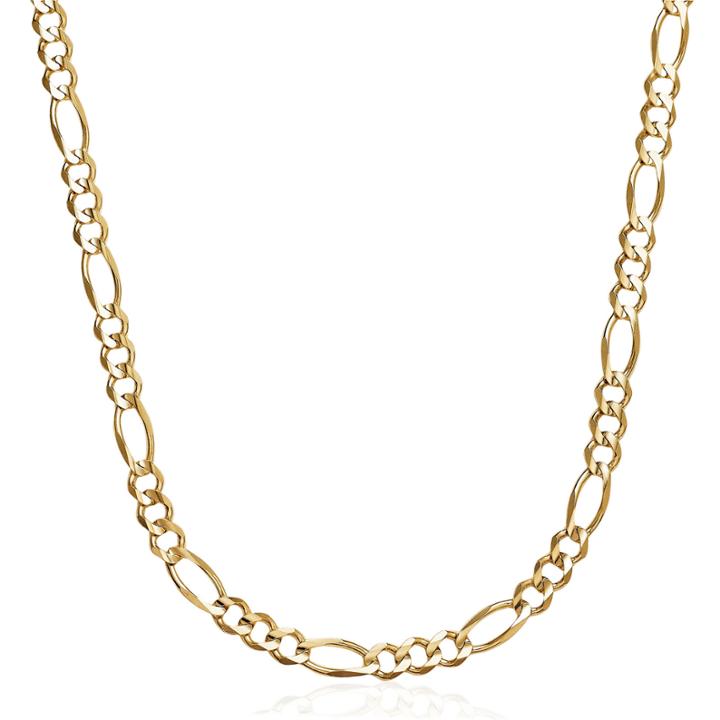 14k Yellow Gold Solid 24 In Figaro Necklace