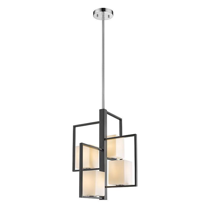 Eglo Regis Falls 4-light 20 Inch Black And Chromependant Ceiling Light