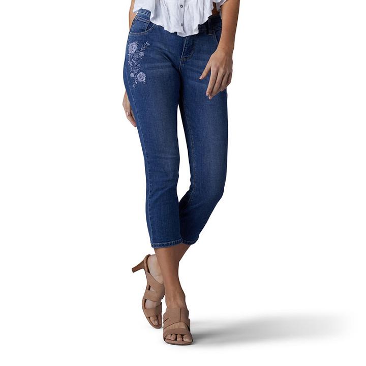 Lee Embroidered Denim Capri-petites