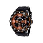 Seapro Diver Mens Orange Dial Black Silicone Strap Watch