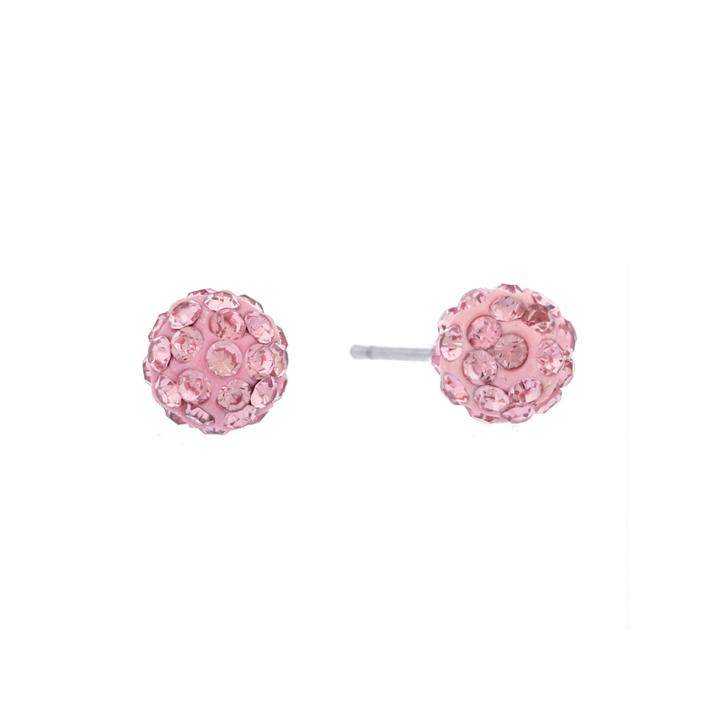 Liz Claiborne Pink And Rose Goldtone Stud Earring