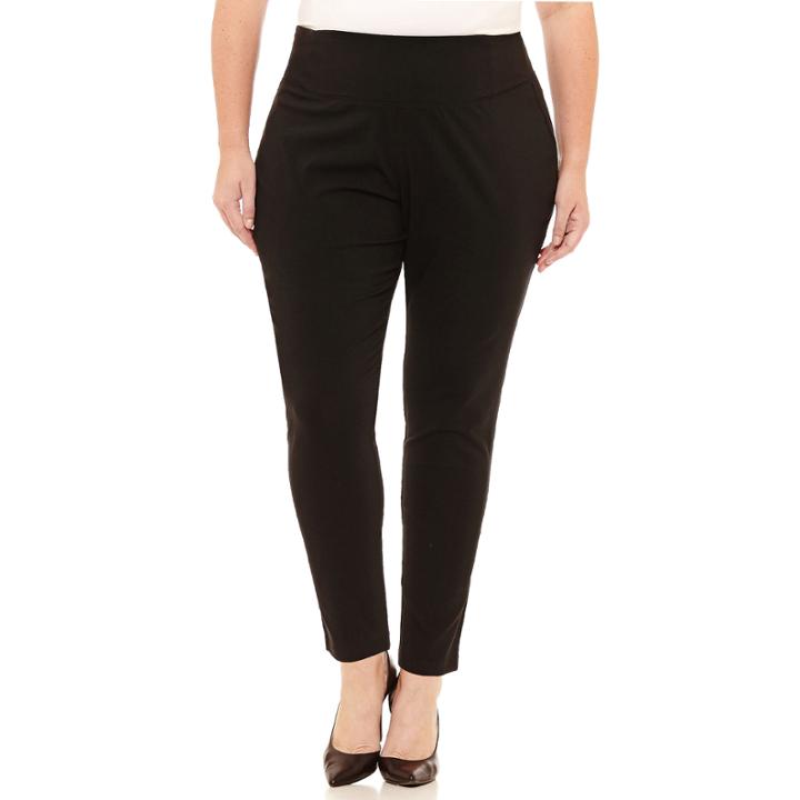 Worthington Curvy Fit Woven Pull-on Pants-plus