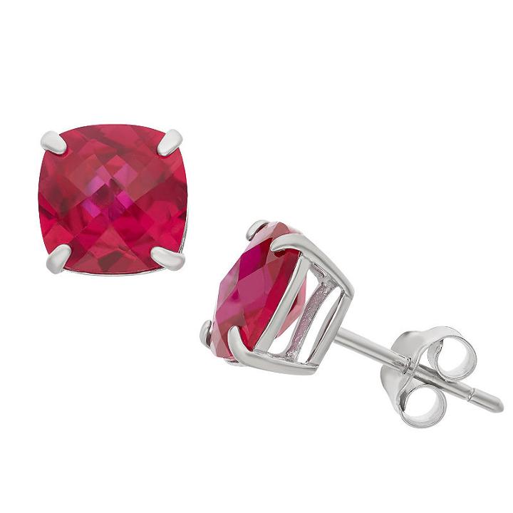 Lab Created Red Ruby 8mm Stud Earrings