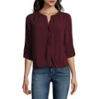 A.n.a Long-sleeve Front-tab Blouse