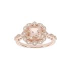 Blooming Bridal Genuine Morganite And Diamond-accent 14k Rose Gold Ring