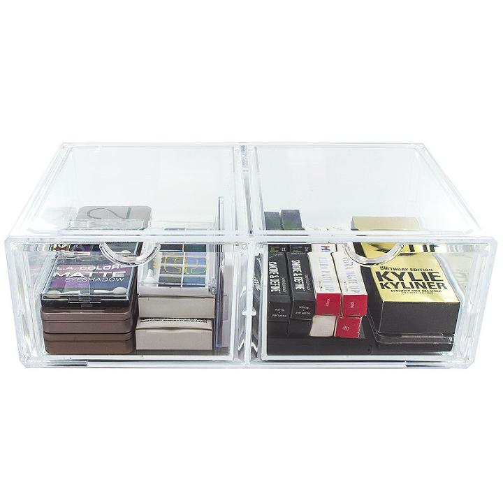 Sorbus Acrylic 2 Column Cosmetic Organizer Drawer Xl