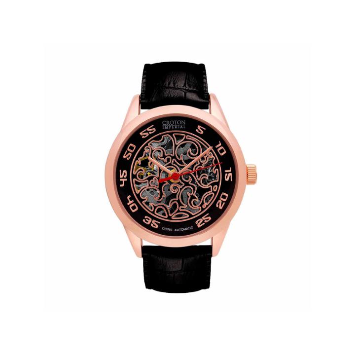 Croton Imperial Mens Black Strap Watch-ci331095rgbk