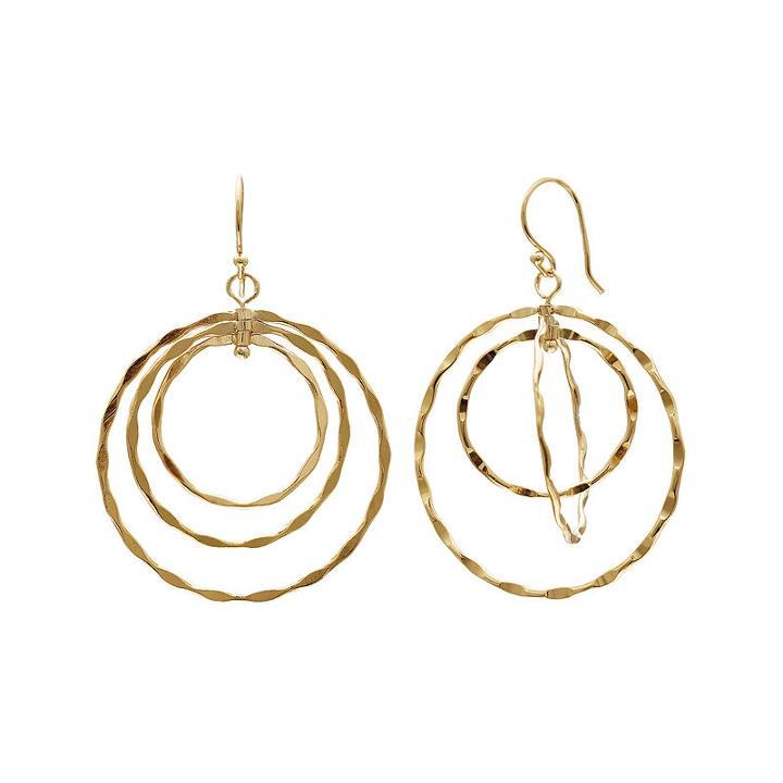 Silver Reflections&trade; 14k Yellow Gold Over Brass Triple-hoop Earrings