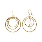 Silver Reflections&trade; 14k Yellow Gold Over Brass Triple-hoop Earrings
