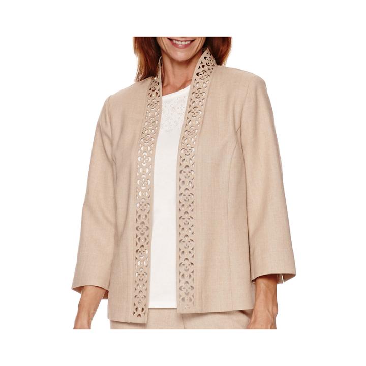 Alfred Dunner Lavender Fields 3/4-sleeve Novelty Jacket