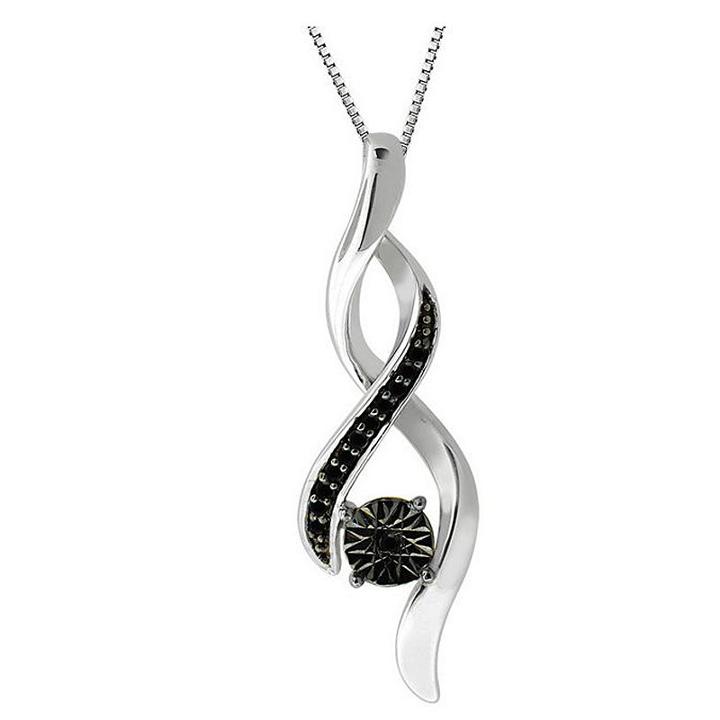 Womens 1/6 Ct. T.w. Black Diamond Pendant Necklace