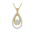 Diamond Blossom 1/4 Ct. T.w. Diamond Cluster Double-teardrop Pendant Necklace