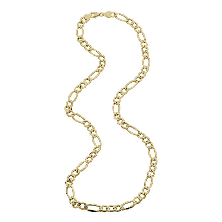 Made In Italy Mens 14k Yellow Gold 22 Hollow Figaro Chain Necklace