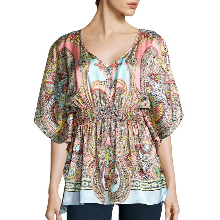 Bisou Bisou V-neck Smocked Top