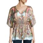 Bisou Bisou V-neck Smocked Top
