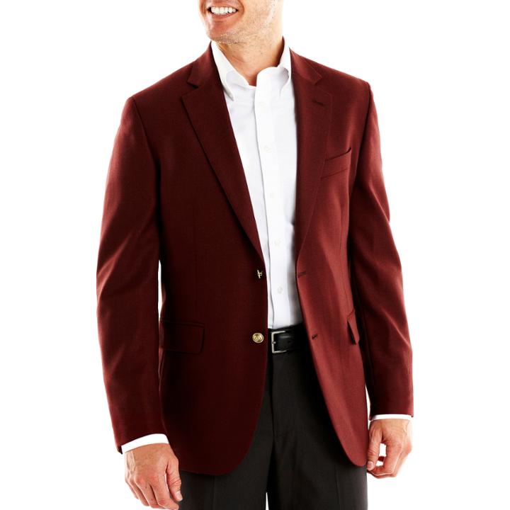 Stafford Executive Burgundy Hopsack Blazer - Classic