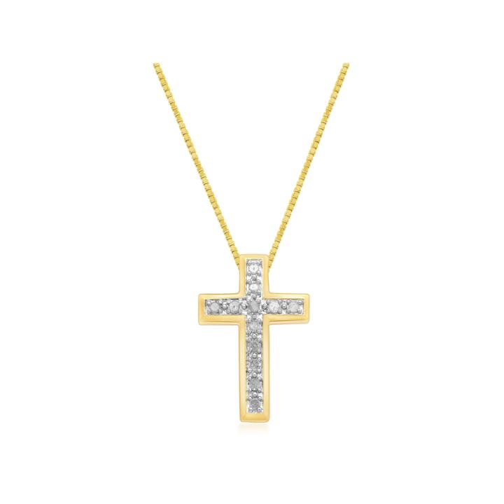 Womens 1/4 Ct. T.w. White Diamond Gold Over Silver Pendant Necklace