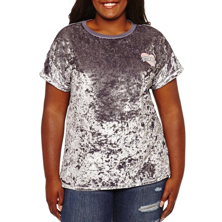 Velvet Graphic T-shirt- Juniors Plus