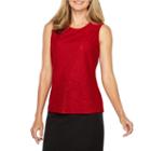 Black Label By Evan-picone Sleeveless Lace Floral Blouse