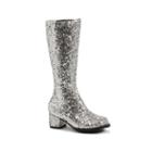 Silver Glitter Gogo Boots