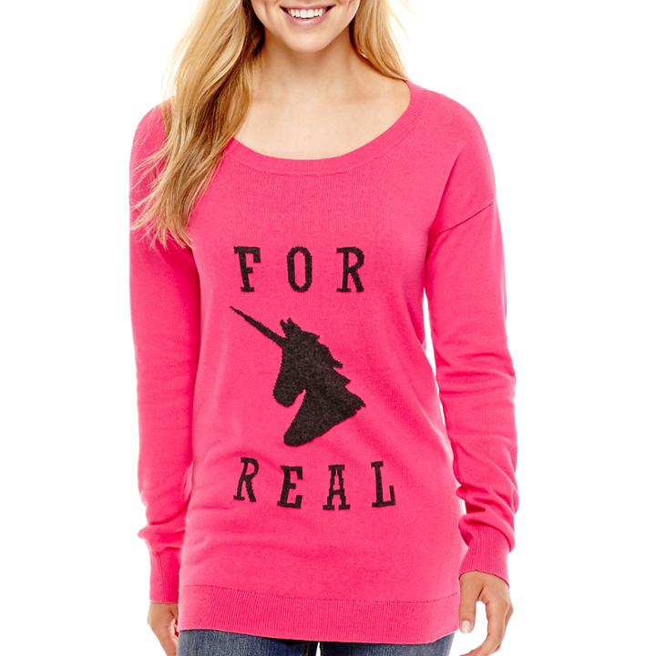 Arizona Long-sleeve Pullover Tunic Sweater - Juniors