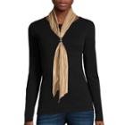 Crinkled Solid Satin Bolo Scarf
