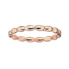 Personally Stackable 18k Rose Gold Over Sterling Silver 1.5mm Rice Bead Ring