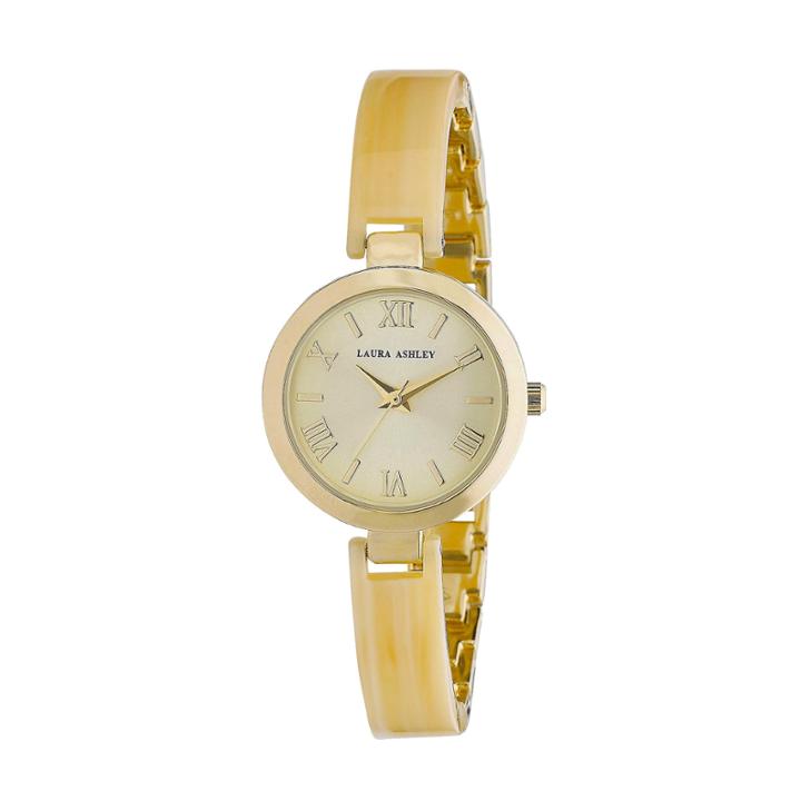Laura Ashley Ladies Bone/gold Resin Link Watch La31002bn