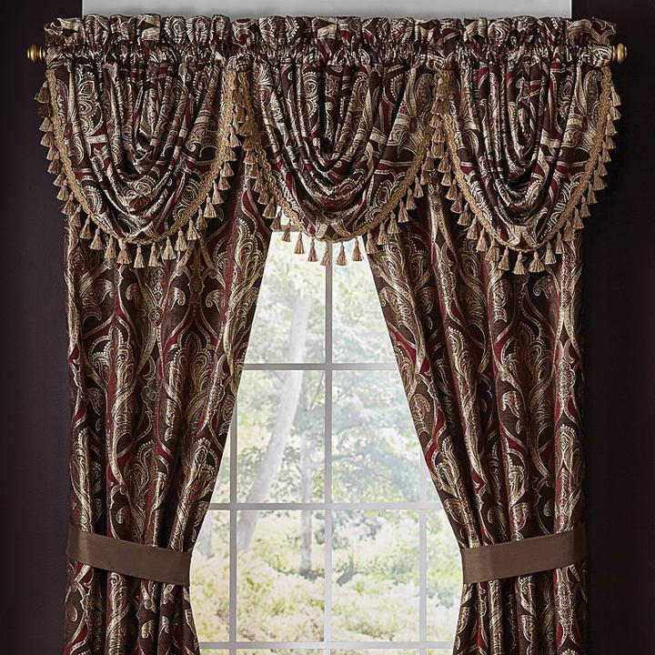 Croscill Classics Royal Red Rod-pocket Waterfall Valance