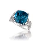 Limited Quantities! Levian Grand Sample Sale 1/2 Ct. T.w. Genuine Blue Topaz Cocktail Ring In 14k Gold