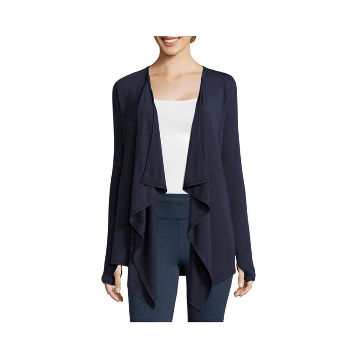 Xersion&trade; Studio 3/4-sleeve Flyaway Draped Cardigan