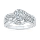 Womens 1/3 Ct. T.w. Round White Diamond Sterling Silver Engagement Ring