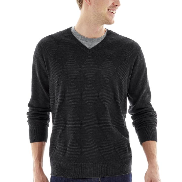 Claiborne Tonal Argyle Sweater