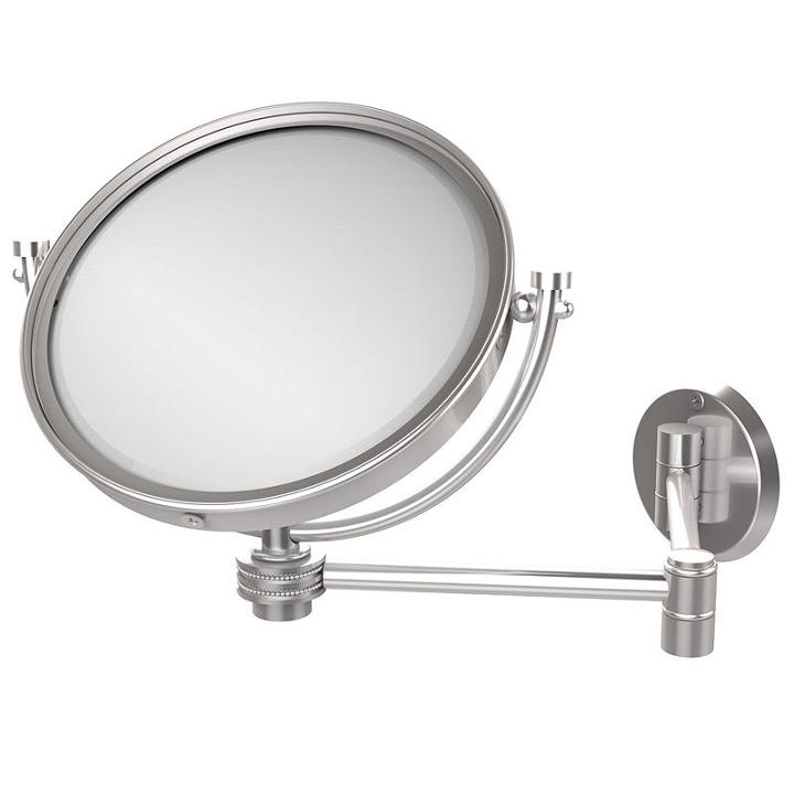 Allied Brass 8 Inch Wall Mounted Extending Make-upmirror 2x Magnification With Dotted Accent