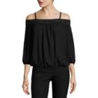 By & By 3/4-sleeve Off-the-shoulder Crepe Blouse - Juniors