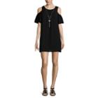 Cold Shoulder Necklace Dress-juniors