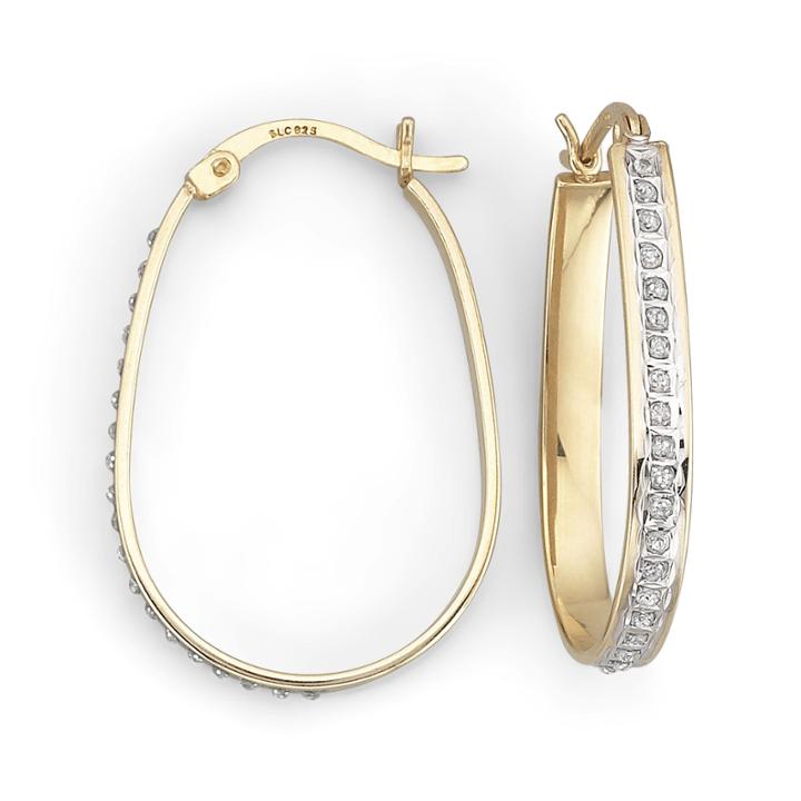 Diamond Fascination&trade; Hoop Earrings, Pear-shaped