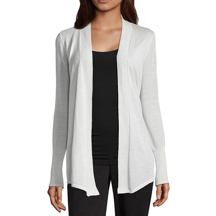 Worthington Long Sleeveopen Front Cardigan