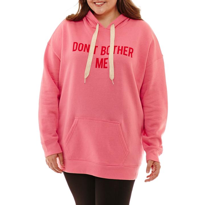 Flirtitude Don't Bother Me Sweatshirt-juniors Plus