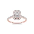 3/4 Ct. T.w. Diamond 10k Rose Gold Square-shaped Engagement Ring
