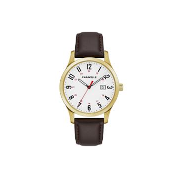 Caravelle Mens Brown Strap Watch-44b116