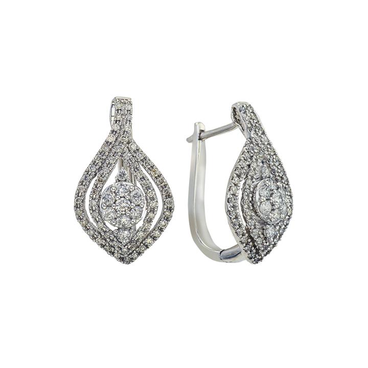 1 Ct. T.w. Diamond 14k White Gold Drop Earrings