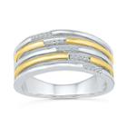 Womens Diamond Accent Genuine Diamond White 10k Gold Over Silver Cocktail Ring