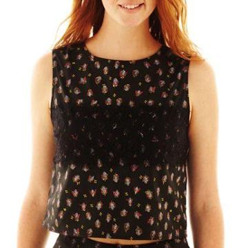 Olsenboye Lace Cropped Tank Top