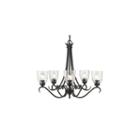 Parrish 5-light Chandelier In Black With Seeded Glass