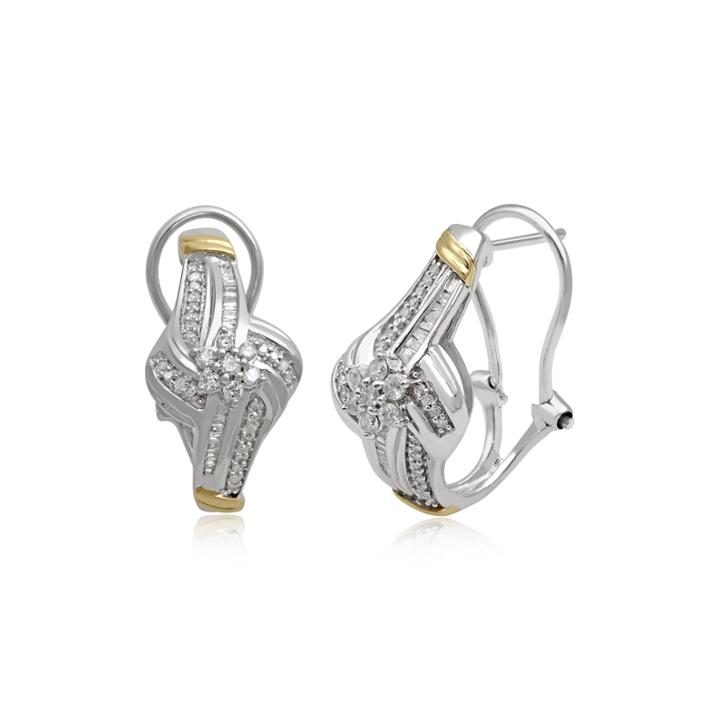 1/2 Ct. T.w. Diamond Two-tone Cluster Earrings