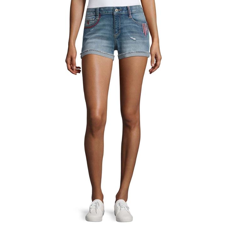 Arizona Embroidered Americana Shorts-juniors