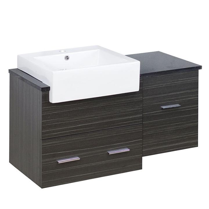36.75-in. W 18-in. D Modern Wall Mount Plywood-melamine Vanity Base Set Only In Dawn Grey