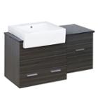 36.75-in. W 18-in. D Modern Wall Mount Plywood-melamine Vanity Base Set Only In Dawn Grey