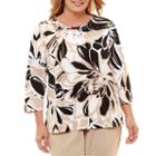 Alfred Dunner Out And About Exploded Floral T-shirt- Plus